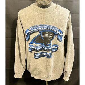 Vintage Carolina Panthers Sweater Mens Gray NFL Football Starter 1996 Champions